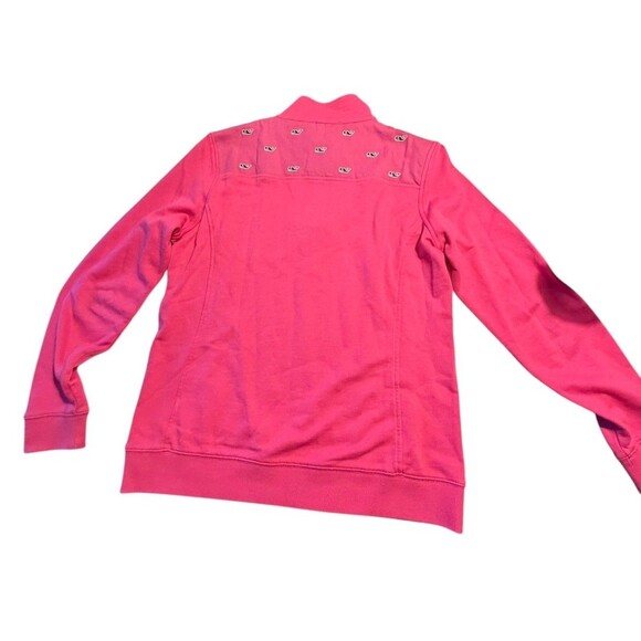 Womens VINEYARD VINES sweatshirt pink 1/2 Zip Stripe SHEP SHIRT Medium M - Picture 3 of 7
